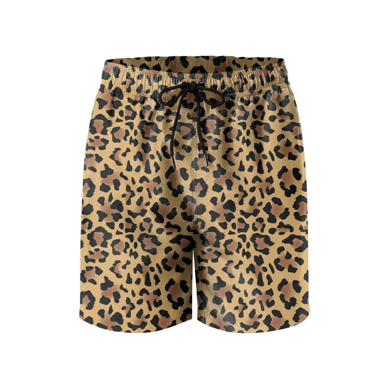 Fashion Leopard 3D Print Beach - Trunks Board Surf ulasan dan harga