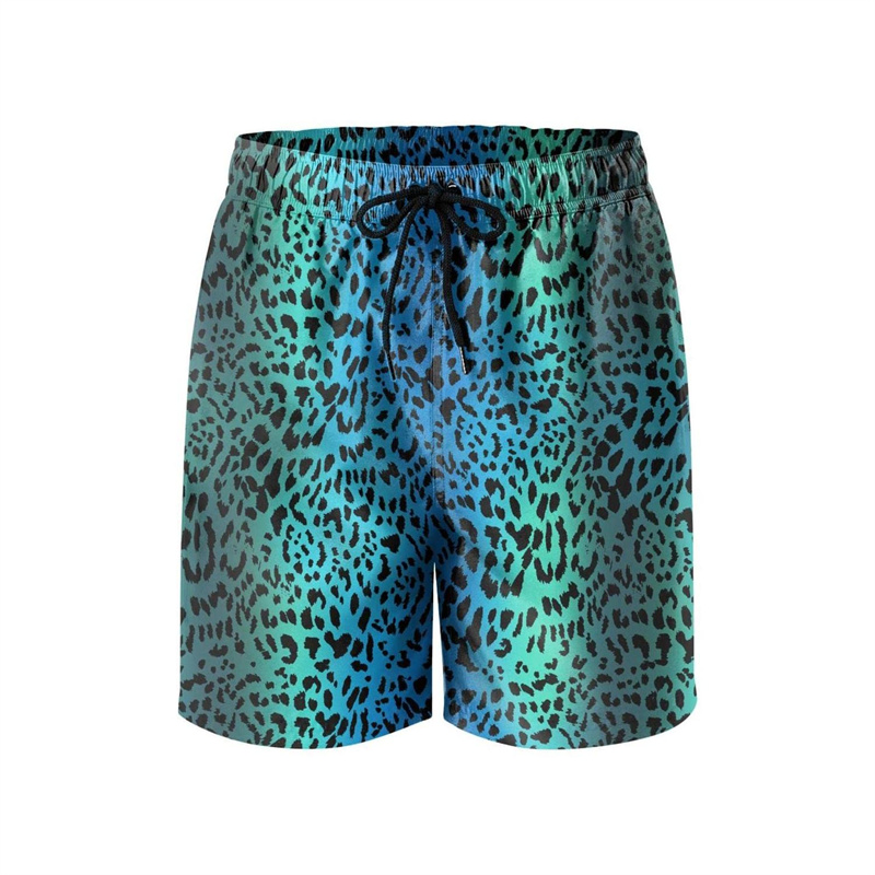 Fashion Leopard 3D Print Beach - Trunks Board Surf ulasan dan harga