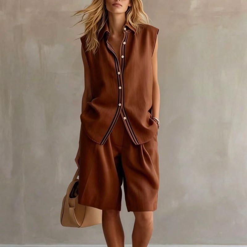 Summer Fashion Solid Linen Ble - Shirt Camp Collar ulasan dan harga