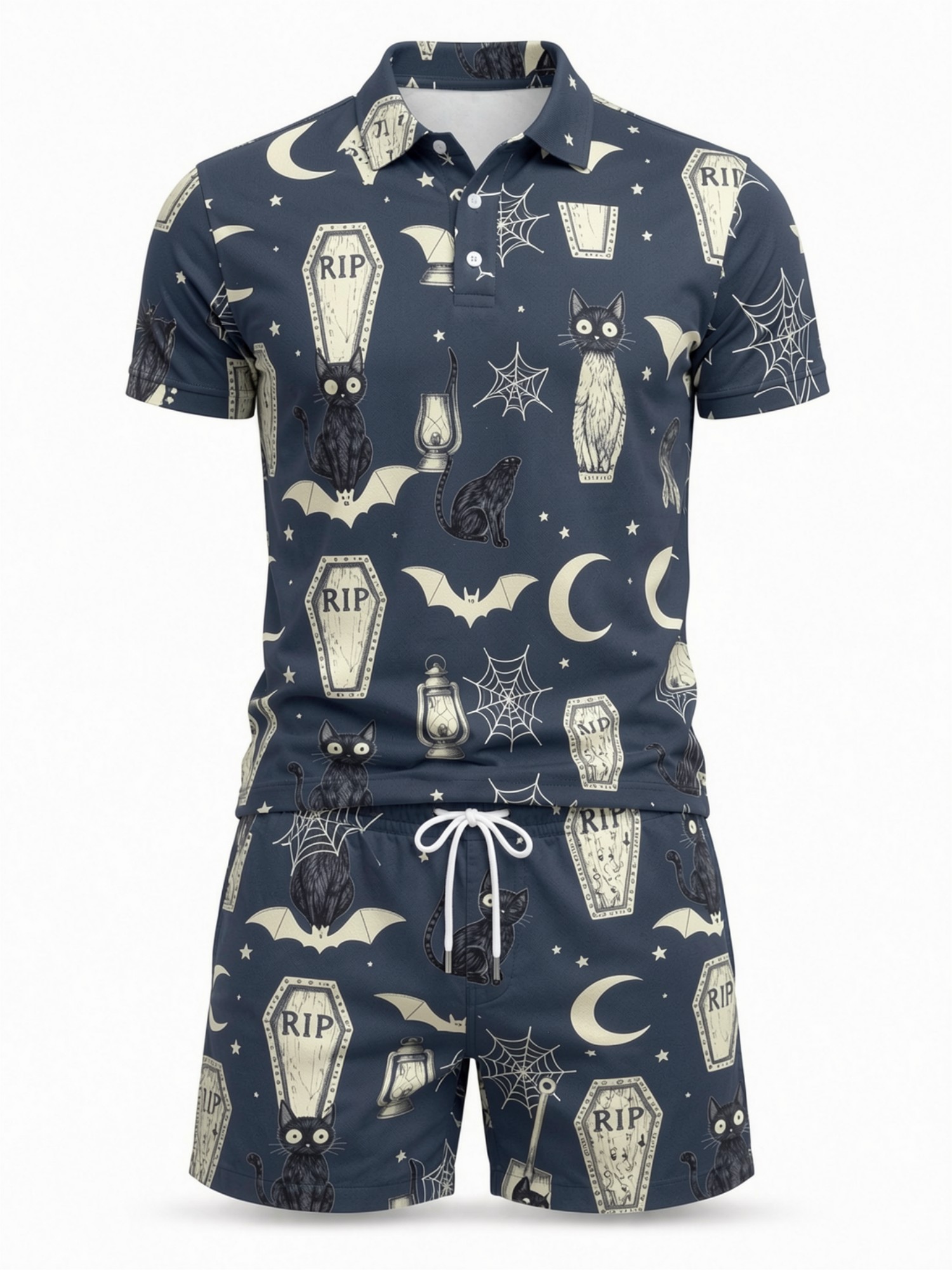 Mens Short Sleeve Polo Shirt a - Resort Shirt Floral ulasan dan harga