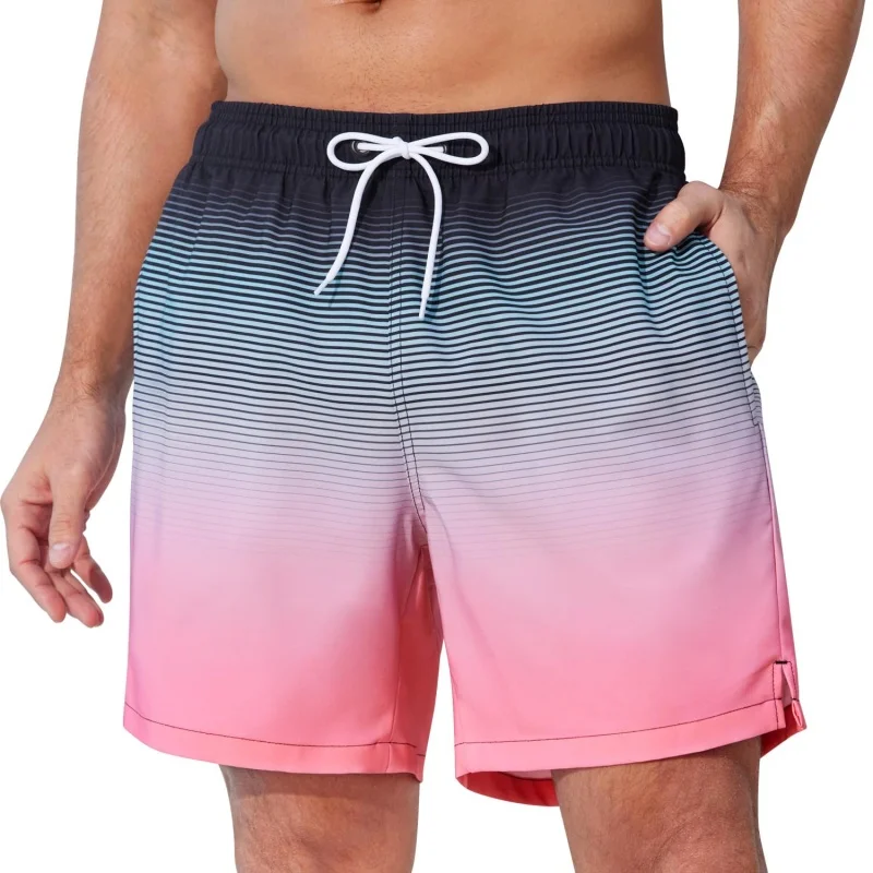 Trendy Ombre Striped Graphic S - Trunks Board Surf ulasan dan harga