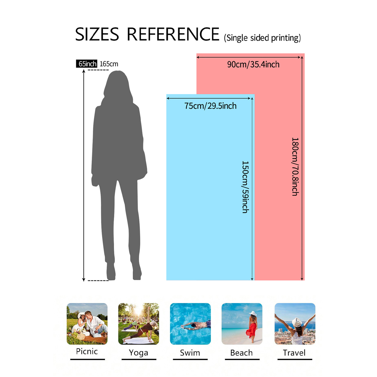 1pc fashionable colorful strip - Beach Towel Large ulasan dan harga