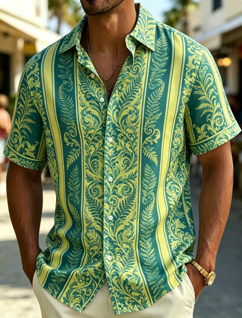 Men's Short Sleeve Shirt Lapel - Resort Shirt Floral ulasan dan harga