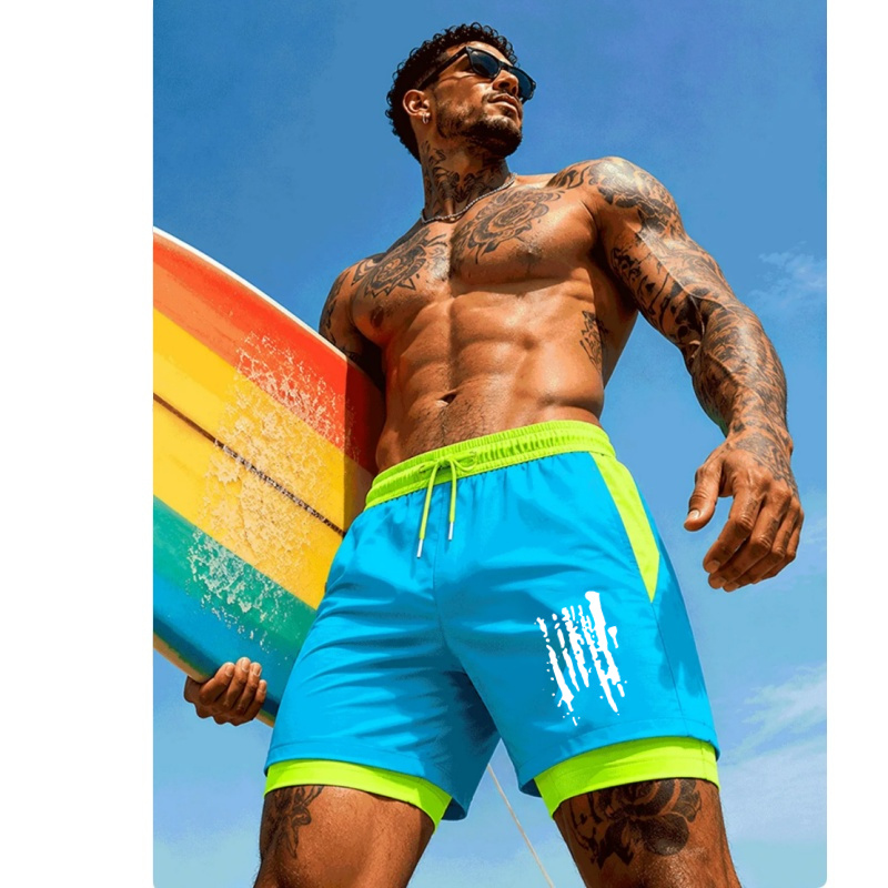 Men'S Two-In-One Double Layer  - Trunks Board Surf ulasan dan harga